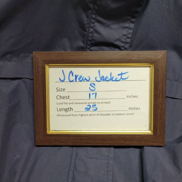 J Crew Nylon Jacket Windbreaker Blue Hooded Womens Small Spring Fall Layers - Picture 9 of 12